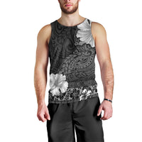 Hawaii Hibiscus With Black Polynesian Pattern Men Tank Top