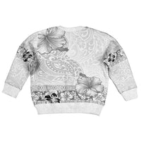 Hawaii Hibiscus With White Polynesian Pattern Kid Ugly Christmas Sweater