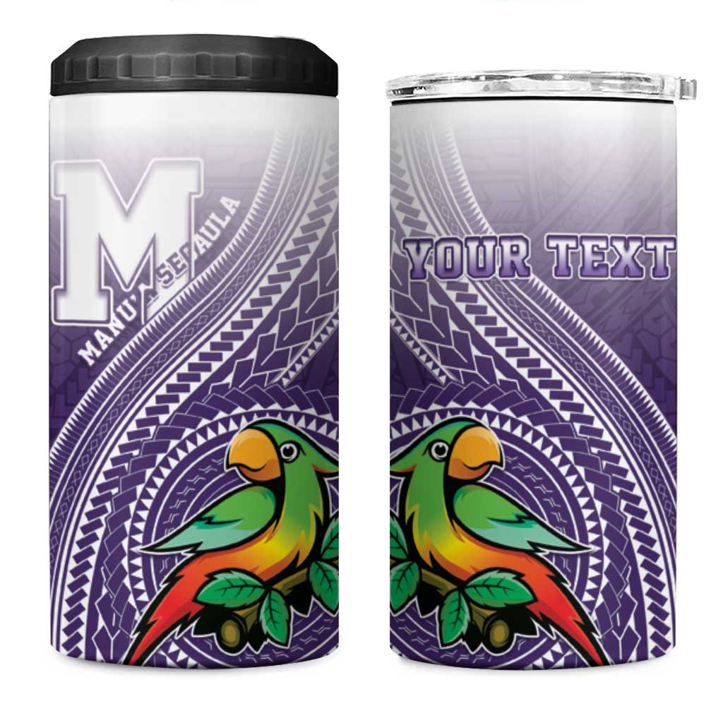 Personalized Manua High School 4 in 1 Can Cooler Tumbler Polynesian Tribal Pattern
