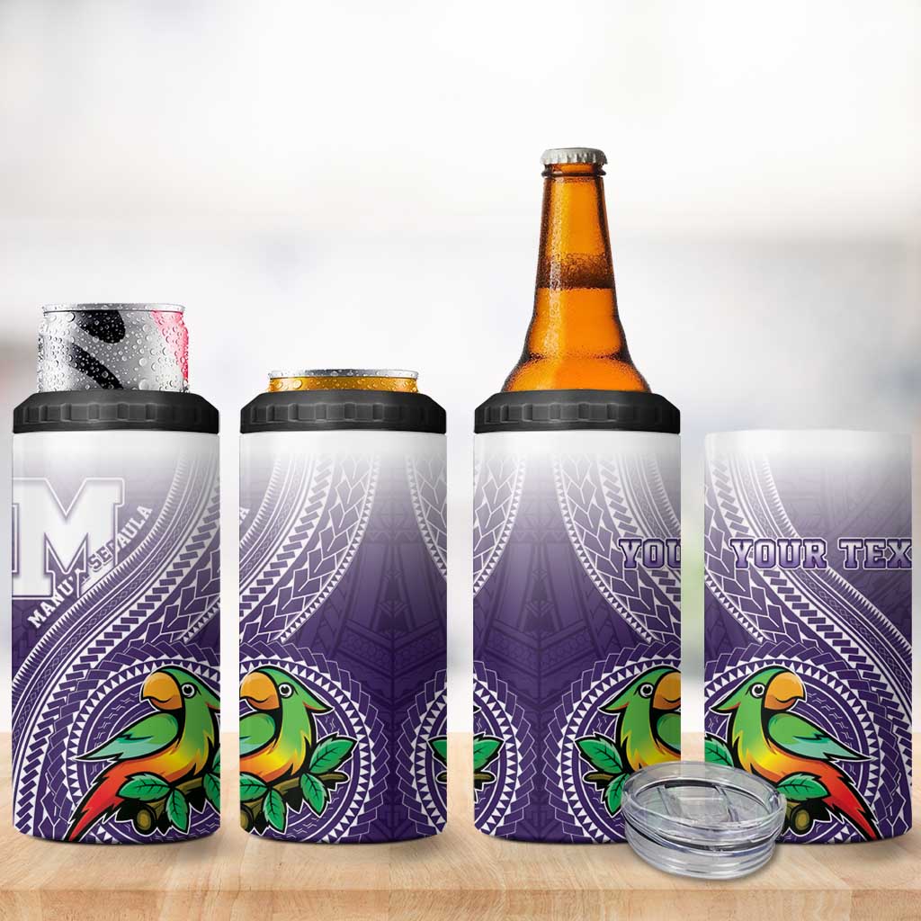 Personalized Manua High School 4 in 1 Can Cooler Tumbler Polynesian Tribal Pattern