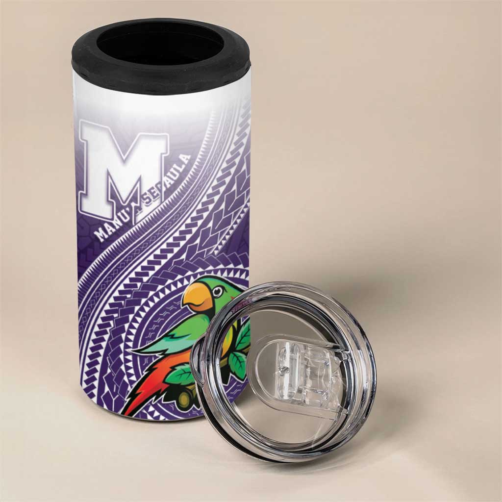 Personalized Manua High School 4 in 1 Can Cooler Tumbler Polynesian Tribal Pattern