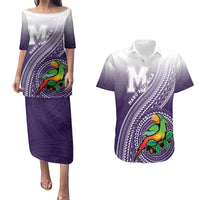 Personalized Manua High School Couples Matching Puletasi and Hawaiian Shirt Polynesian Tribal Pattern