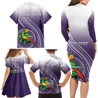 Personalized Manua High School Family Matching Long Sleeve Bodycon Dress and Hawaiian Shirt Polynesian Tribal Pattern
