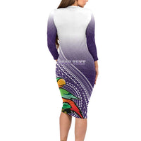 Personalized Manua High School Family Matching Long Sleeve Bodycon Dress and Hawaiian Shirt Polynesian Tribal Pattern