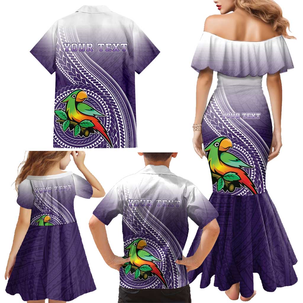 Personalized Manua High School Family Matching Mermaid Dress and Hawaiian Shirt Polynesian Tribal Pattern