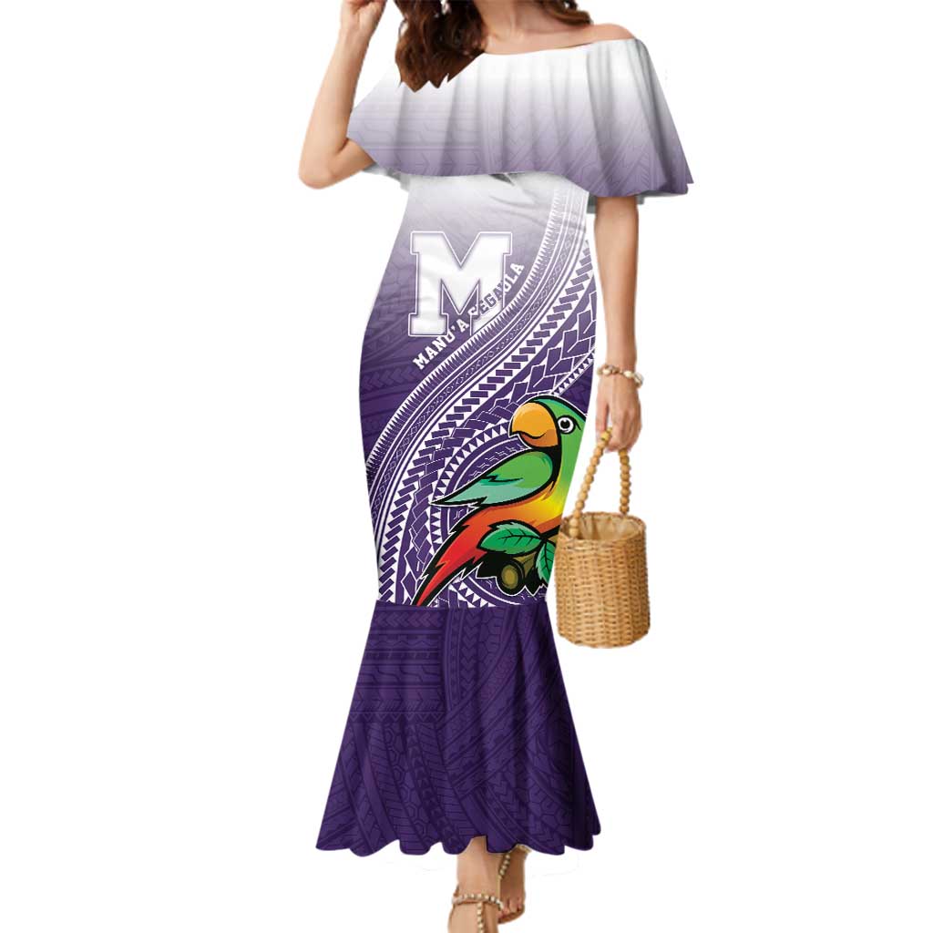Personalized Manua High School Family Matching Mermaid Dress and Hawaiian Shirt Polynesian Tribal Pattern