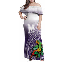 Personalized Manua High School Family Matching Off Shoulder Maxi Dress and Hawaiian Shirt Polynesian Tribal Pattern