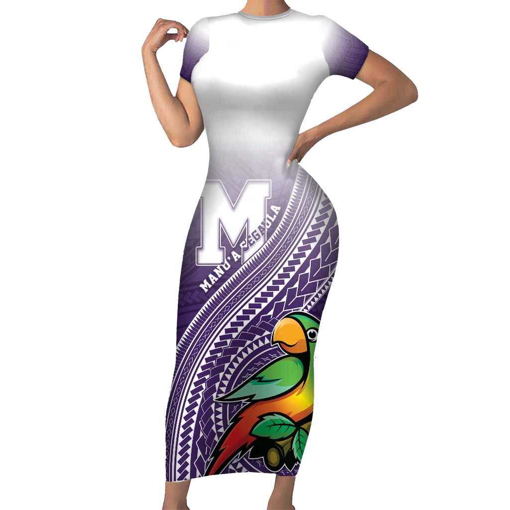 Personalized Manua High School Family Matching Short Sleeve Bodycon Dress and Hawaiian Shirt Polynesian Tribal Pattern