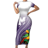 Personalized Manua High School Family Matching Short Sleeve Bodycon Dress and Hawaiian Shirt Polynesian Tribal Pattern