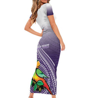 Personalized Manua High School Family Matching Short Sleeve Bodycon Dress and Hawaiian Shirt Polynesian Tribal Pattern