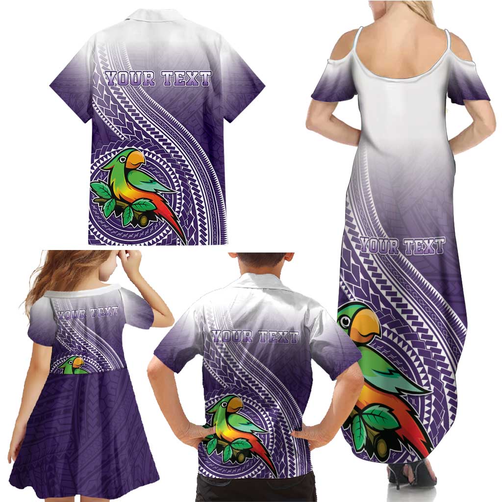 Personalized Manua High School Family Matching Summer Maxi Dress and Hawaiian Shirt Polynesian Tribal Pattern