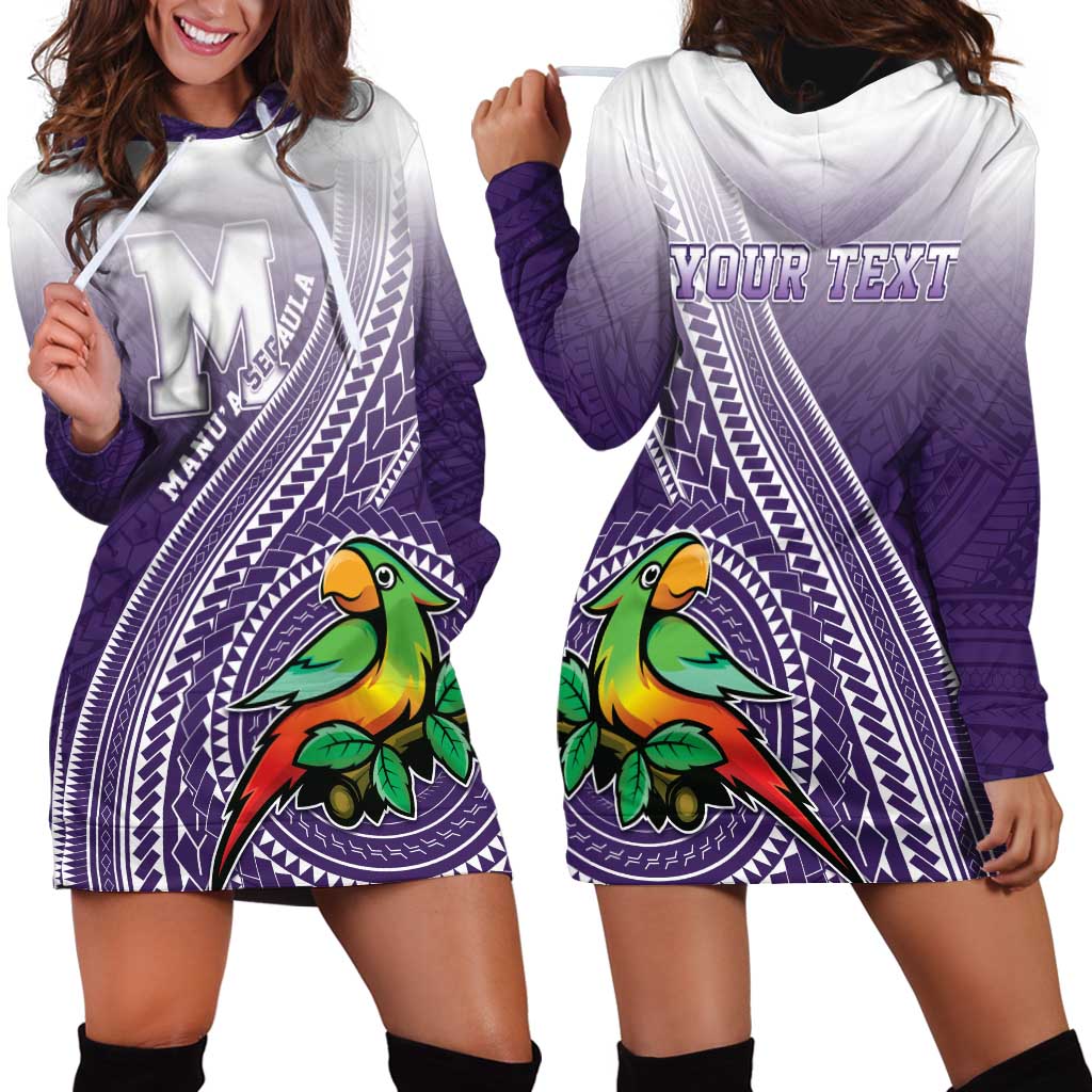 Personalized Manua High School Hoodie Dress Polynesian Tribal Pattern