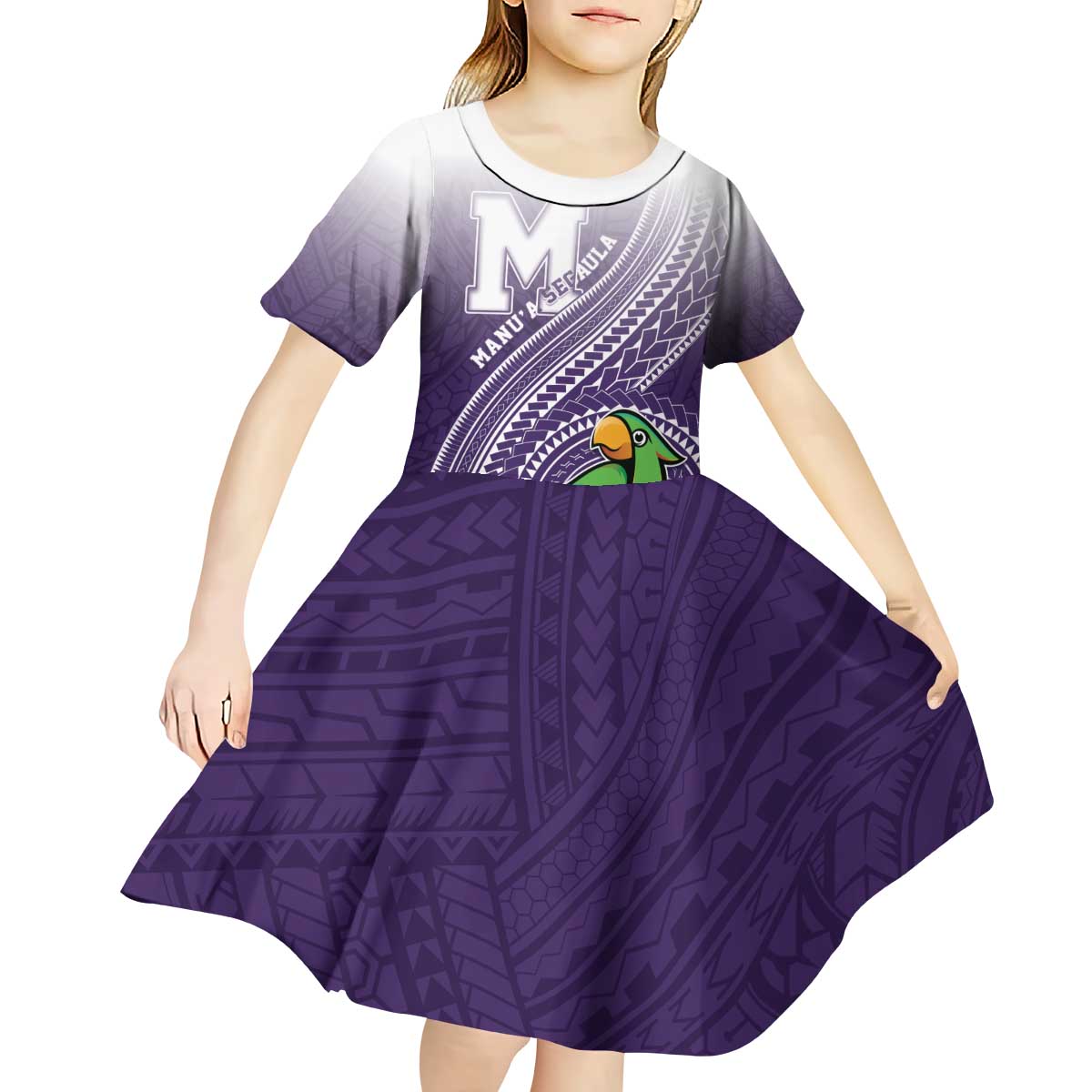 Personalized Manua High School Kid Short Sleeve Dress Polynesian Tribal Pattern LT05 - Polynesian Pride