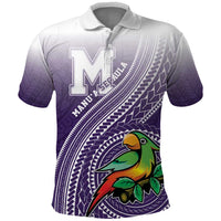 Personalized Manua High School Polo Shirt Polynesian Tribal Pattern LT05 Purple - Polynesian Pride