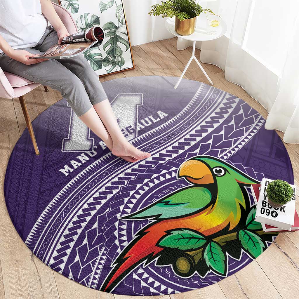 Manua High School Round Carpet Polynesian Tribal Pattern