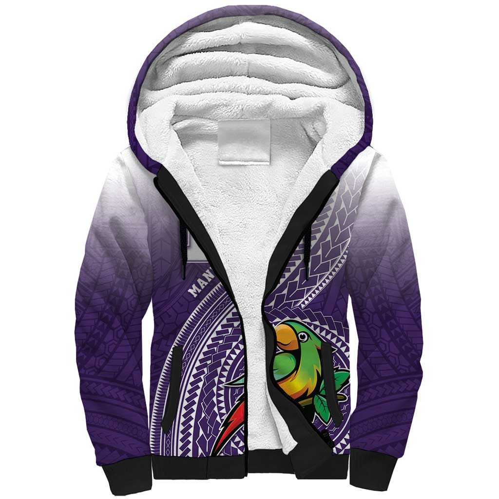 Personalized Manua High School Sherpa Hoodie Polynesian Tribal Pattern