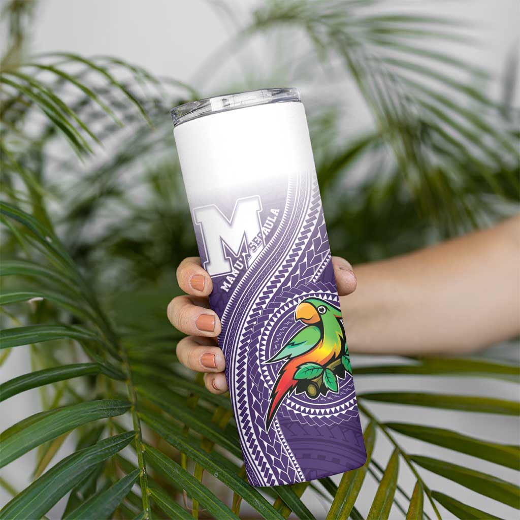 Personalized Manua High School Skinny Tumbler Polynesian Tribal Pattern