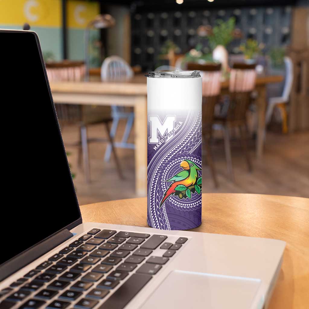 Personalized Manua High School Skinny Tumbler Polynesian Tribal Pattern