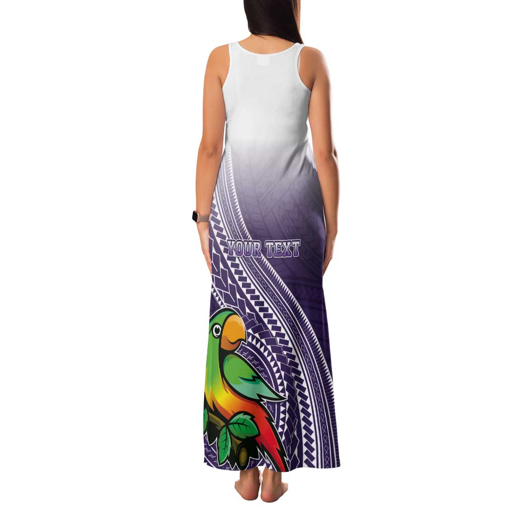 Personalized Manua High School Tank Maxi Dress Polynesian Tribal Pattern