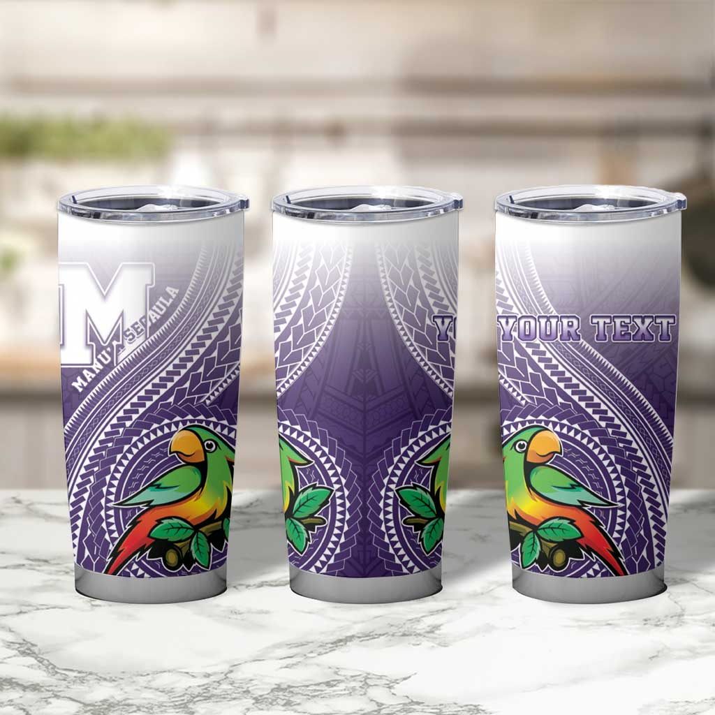 Personalized Manua High School Tumbler Cup Polynesian Tribal Pattern