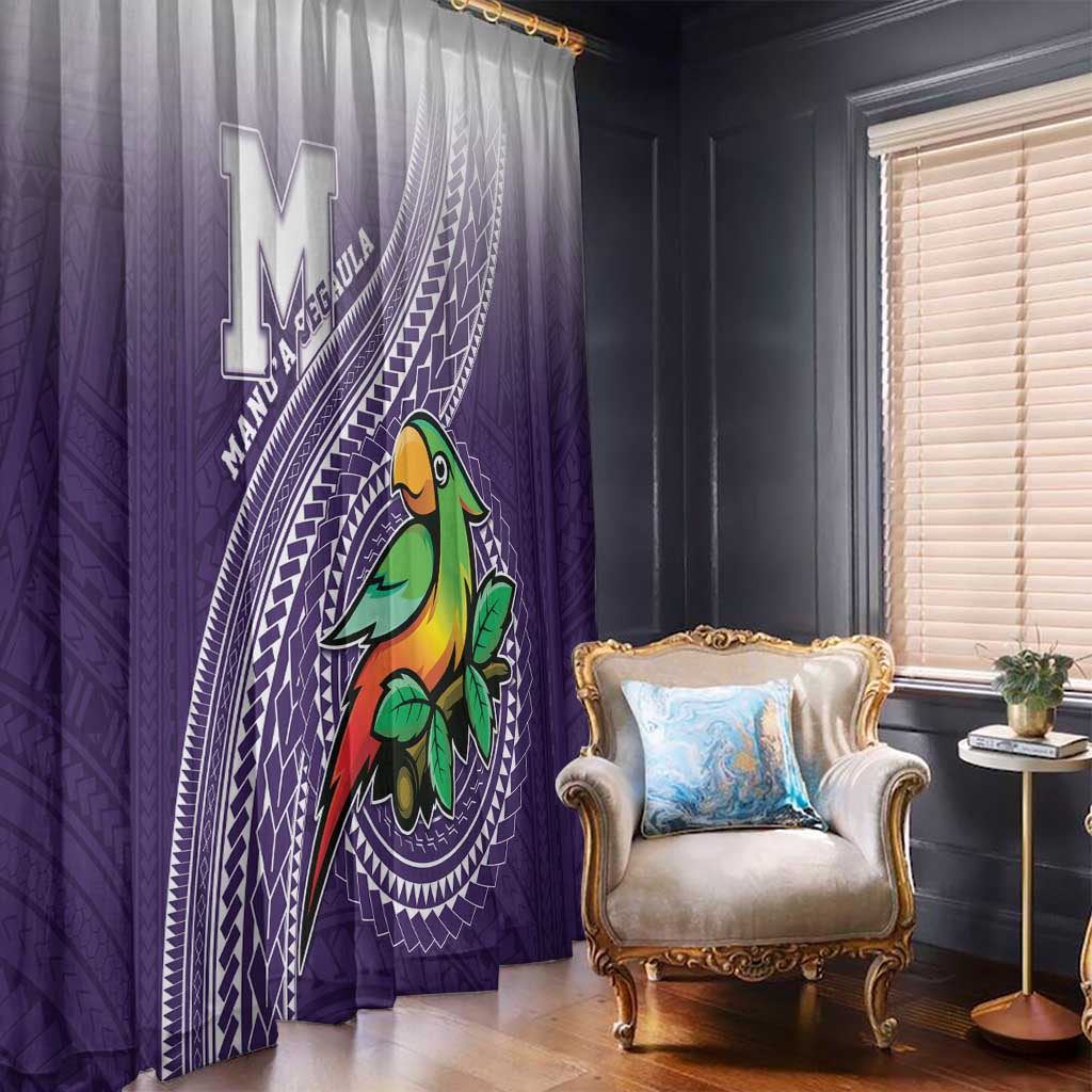 Manua High School Window Curtain Polynesian Tribal Pattern