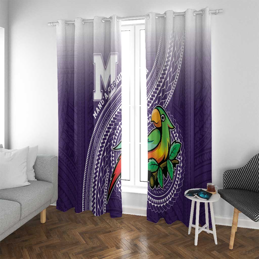 Manua High School Window Curtain Polynesian Tribal Pattern