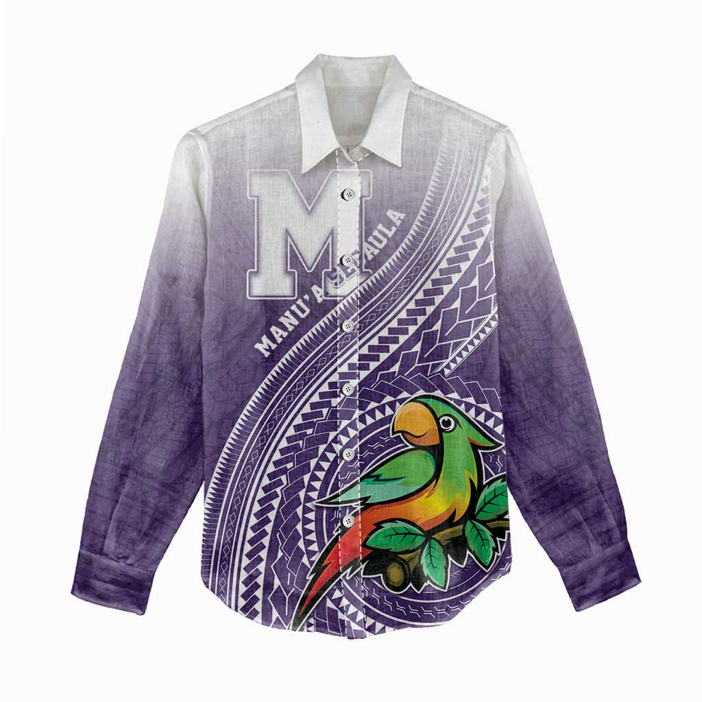 Personalized Manua High School Women Casual Shirt Polynesian Tribal Pattern