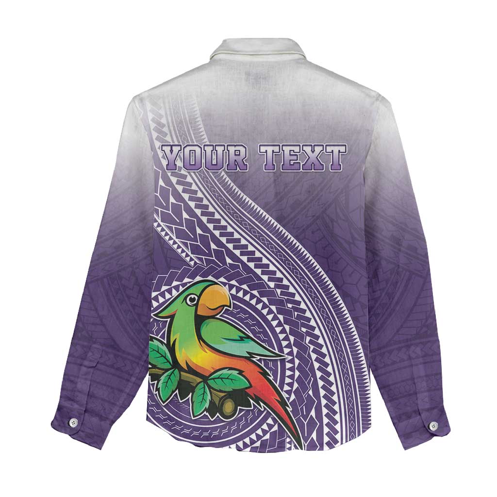 Personalized Manua High School Women Casual Shirt Polynesian Tribal Pattern