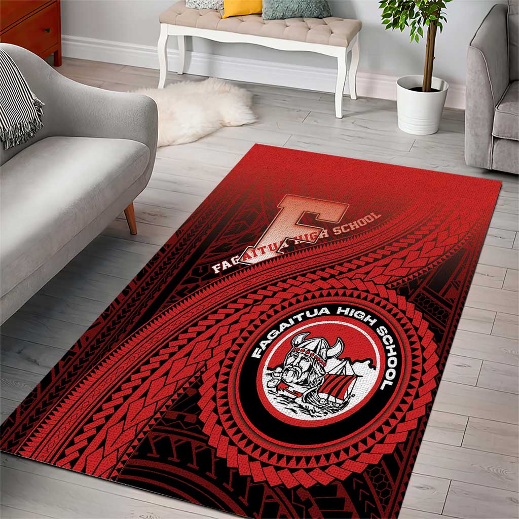 Fagaitua High School Area Rug Polynesian Tribal Pattern