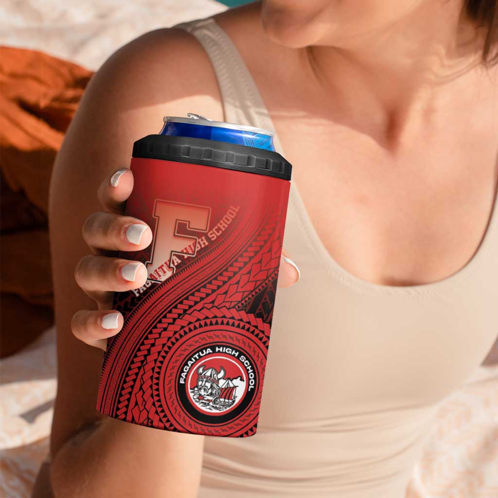 Personalized Fagaitua High School 4 in 1 Can Cooler Tumbler Polynesian Tribal Pattern