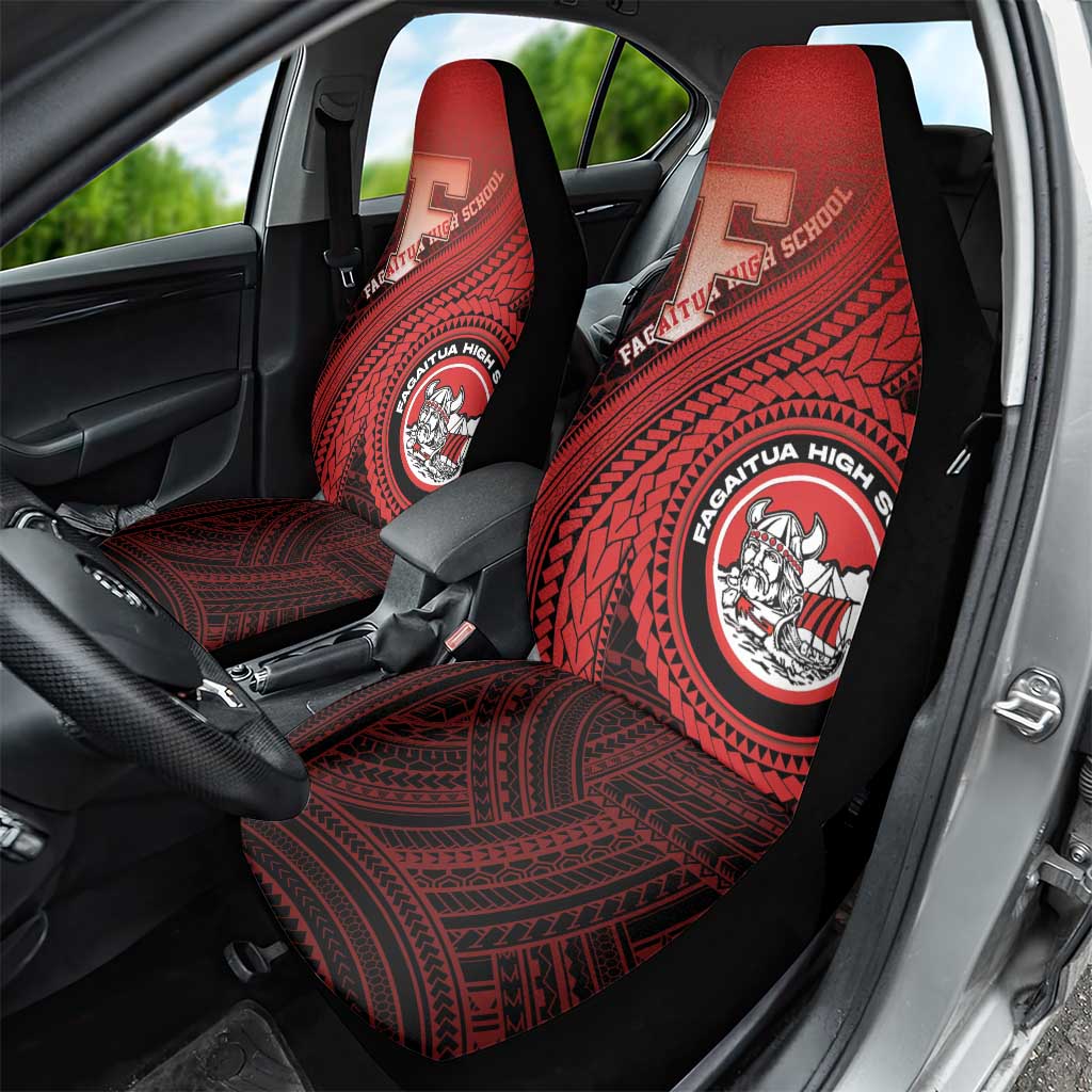 Fagaitua High School Car Seat Cover Polynesian Tribal Pattern