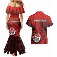 Personalized Fagaitua High School Couples Matching Mermaid Dress and Hawaiian Shirt Polynesian Tribal Pattern