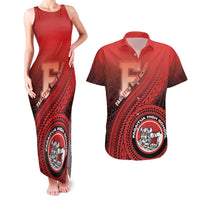 Personalized Fagaitua High School Couples Matching Tank Maxi Dress and Hawaiian Shirt Polynesian Tribal Pattern