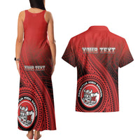 Personalized Fagaitua High School Couples Matching Tank Maxi Dress and Hawaiian Shirt Polynesian Tribal Pattern