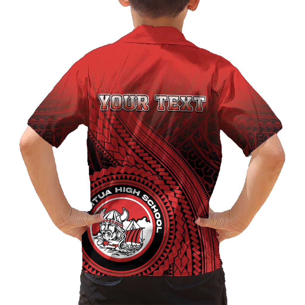 Personalized Fagaitua High School Family Matching Long Sleeve Bodycon Dress and Hawaiian Shirt Polynesian Tribal Pattern