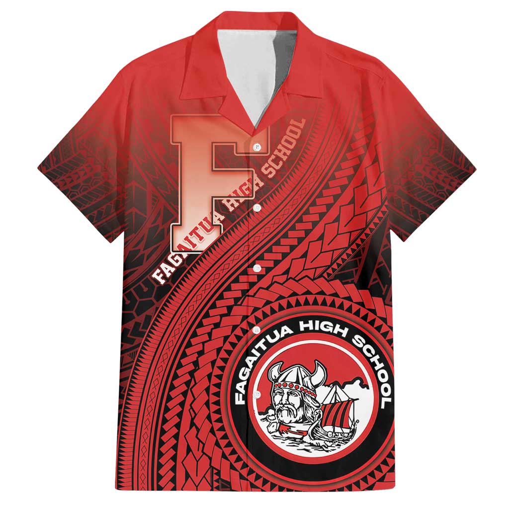 Personalized Fagaitua High School Family Matching Long Sleeve Bodycon Dress and Hawaiian Shirt Polynesian Tribal Pattern