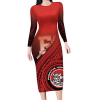 Personalized Fagaitua High School Family Matching Long Sleeve Bodycon Dress and Hawaiian Shirt Polynesian Tribal Pattern