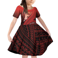 Personalized Fagaitua High School Family Matching Off Shoulder Short Dress and Hawaiian Shirt Polynesian Tribal Pattern