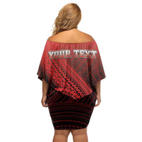 Personalized Fagaitua High School Family Matching Off Shoulder Short Dress and Hawaiian Shirt Polynesian Tribal Pattern