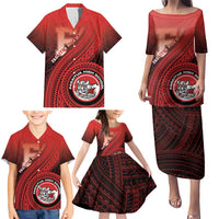 Personalized Fagaitua High School Family Matching Puletasi and Hawaiian Shirt Polynesian Tribal Pattern