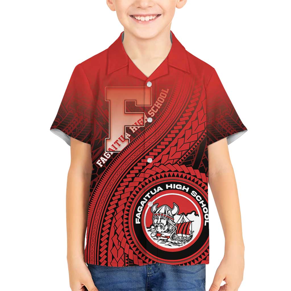Personalized Fagaitua High School Family Matching Summer Maxi Dress and Hawaiian Shirt Polynesian Tribal Pattern