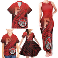 Personalized Fagaitua High School Family Matching Tank Maxi Dress and Hawaiian Shirt Polynesian Tribal Pattern
