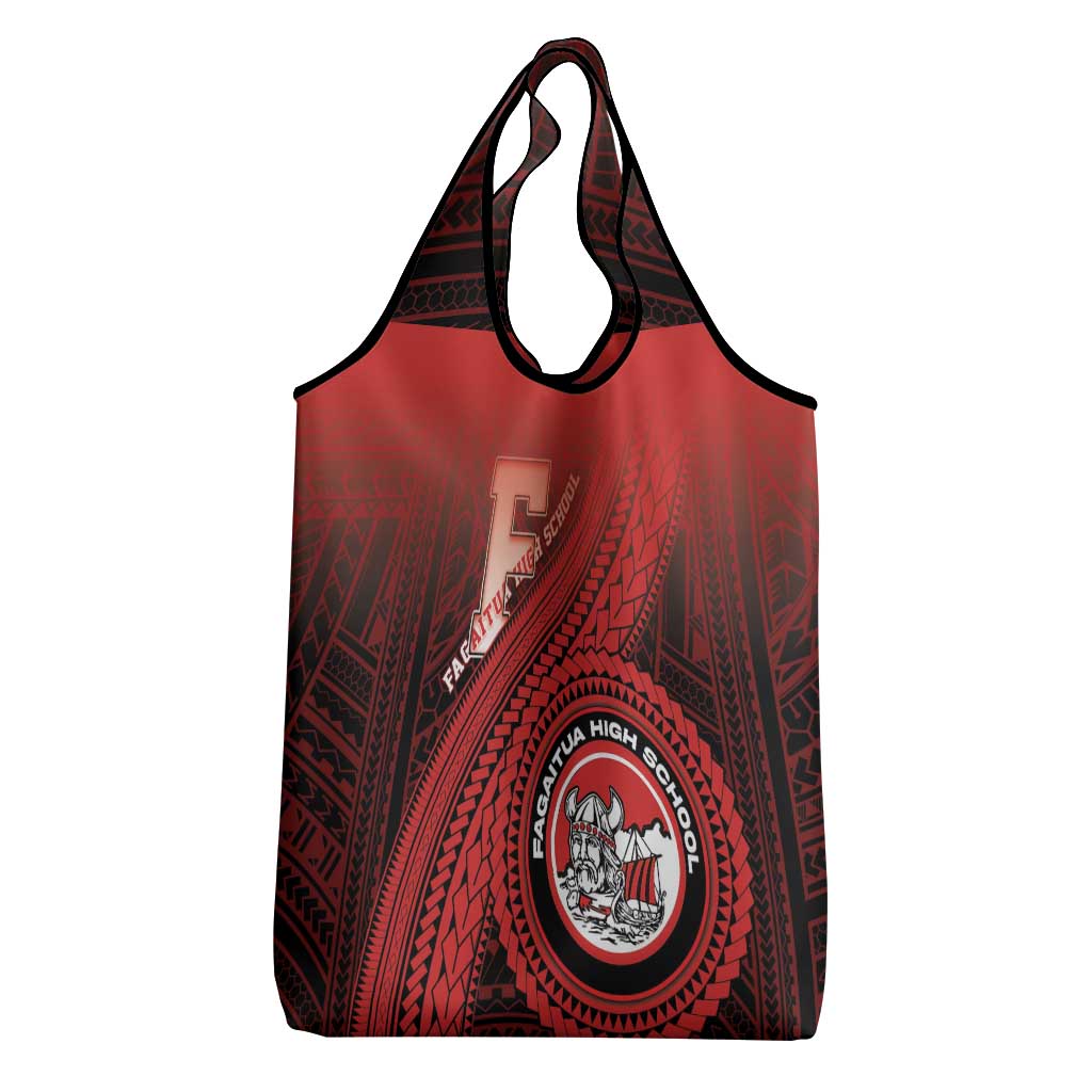 Fagaitua High School Grocery Bag Polynesian Tribal Pattern