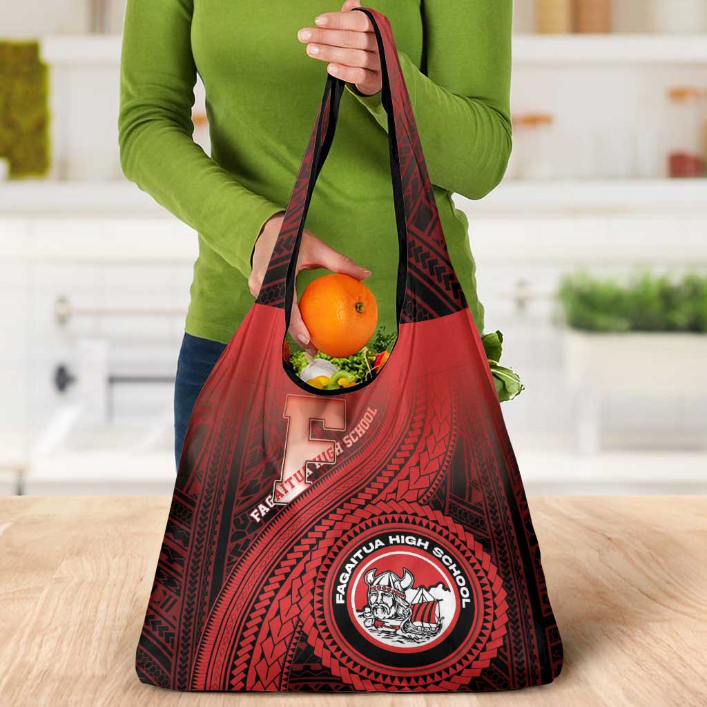 Fagaitua High School Grocery Bag Polynesian Tribal Pattern
