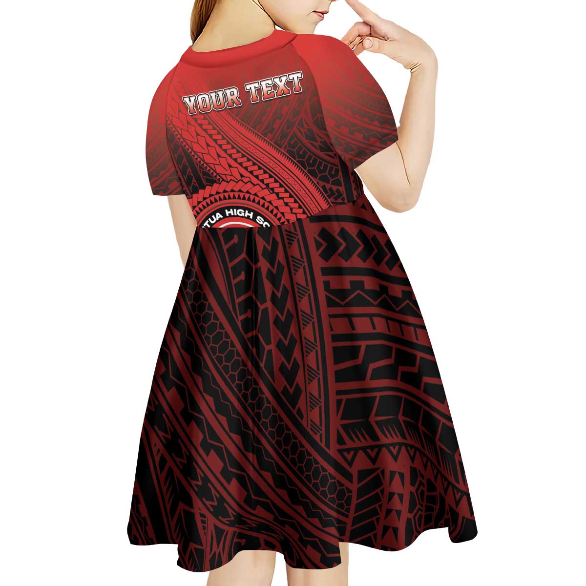 Personalized Fagaitua High School Kid Short Sleeve Dress Polynesian Tribal Pattern LT05 - Polynesian Pride