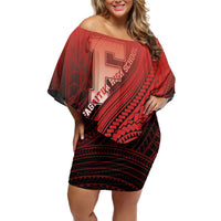 Personalized Fagaitua High School Off Shoulder Short Dress Polynesian Tribal Pattern