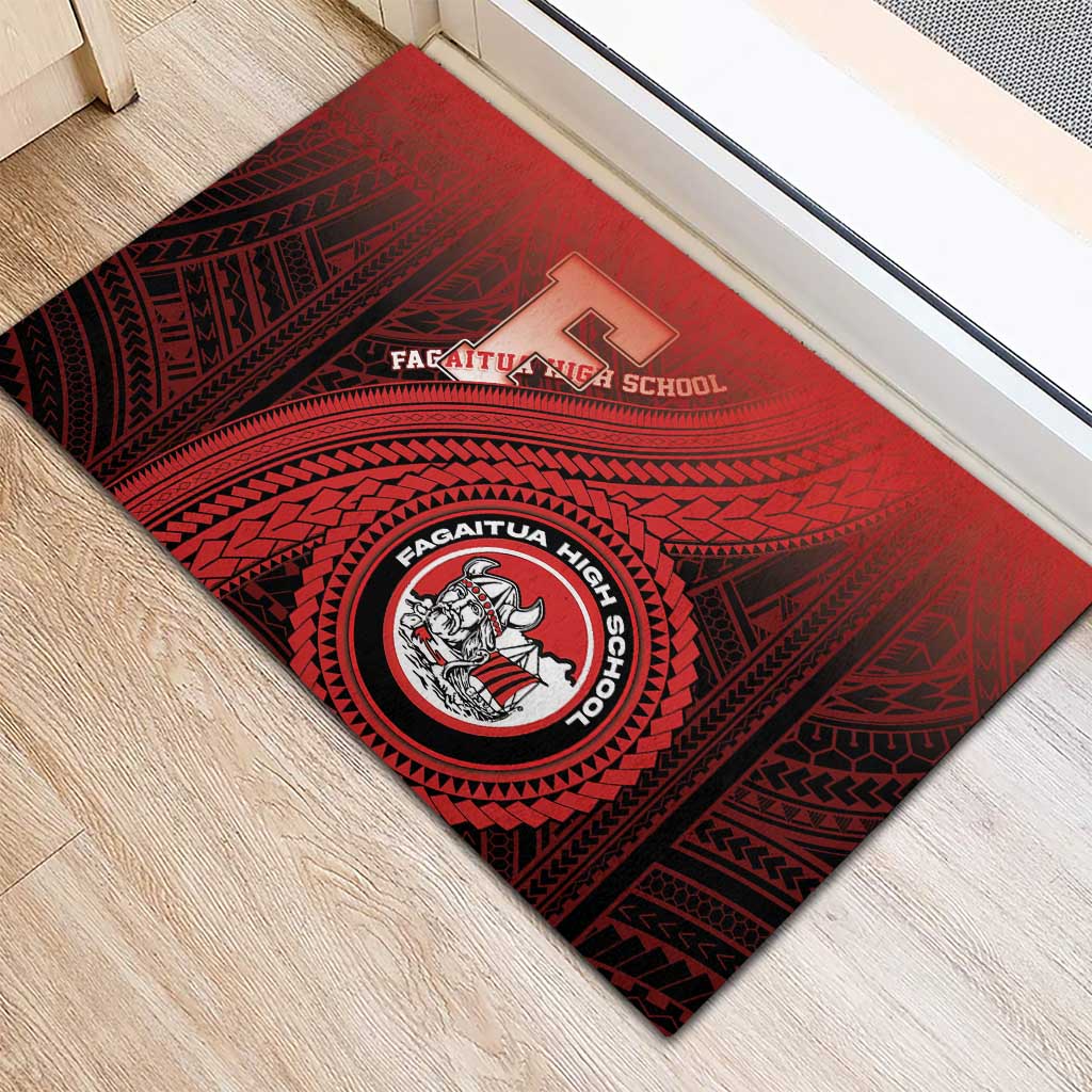 Fagaitua High School Rubber Doormat Polynesian Tribal Pattern