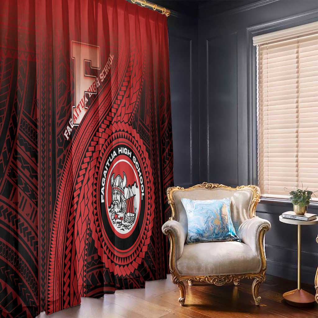 Fagaitua High School Window Curtain Polynesian Tribal Pattern