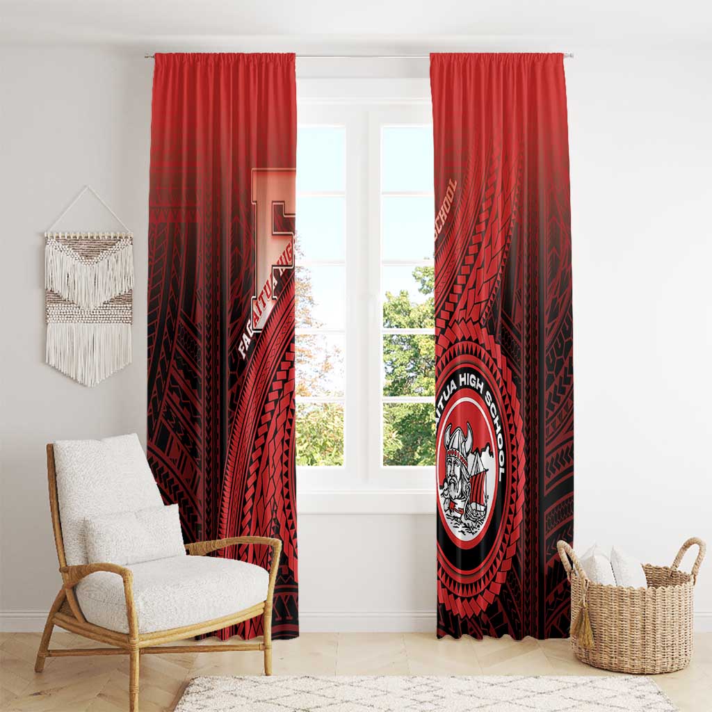 Fagaitua High School Window Curtain Polynesian Tribal Pattern