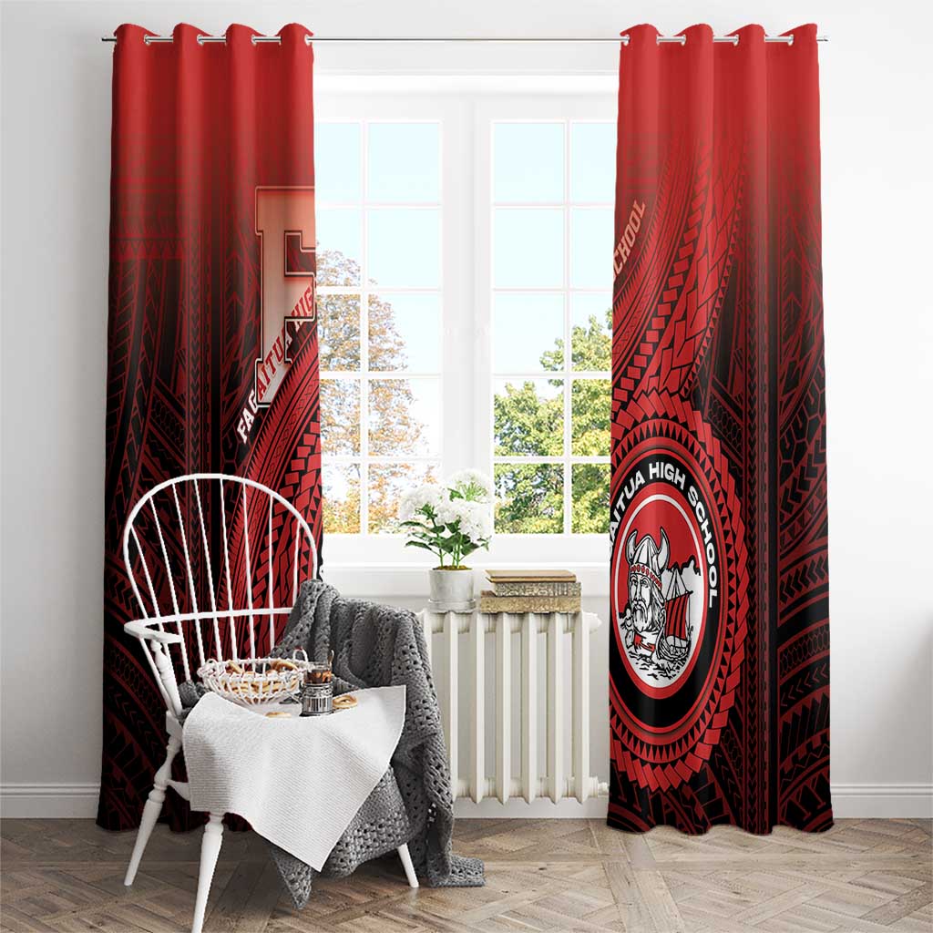 Fagaitua High School Window Curtain Polynesian Tribal Pattern